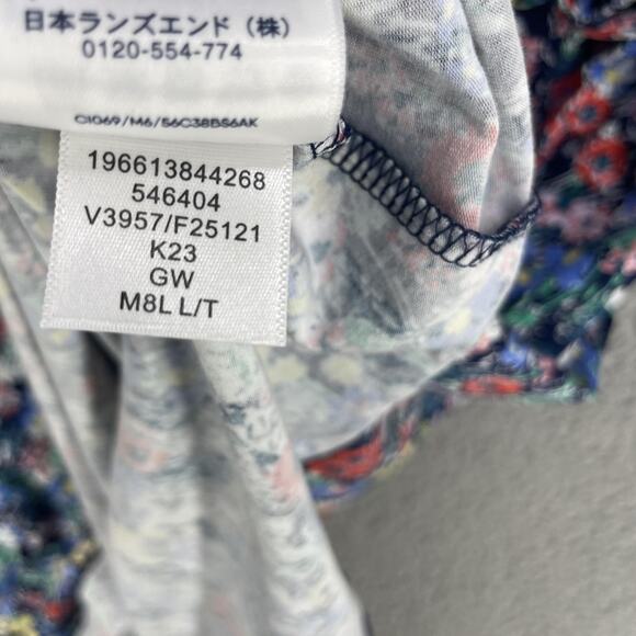 Lands End Dress Womens L Floral Tie Waist Colorful Soft Cotton Modal Stretch - Picture 14 of 14